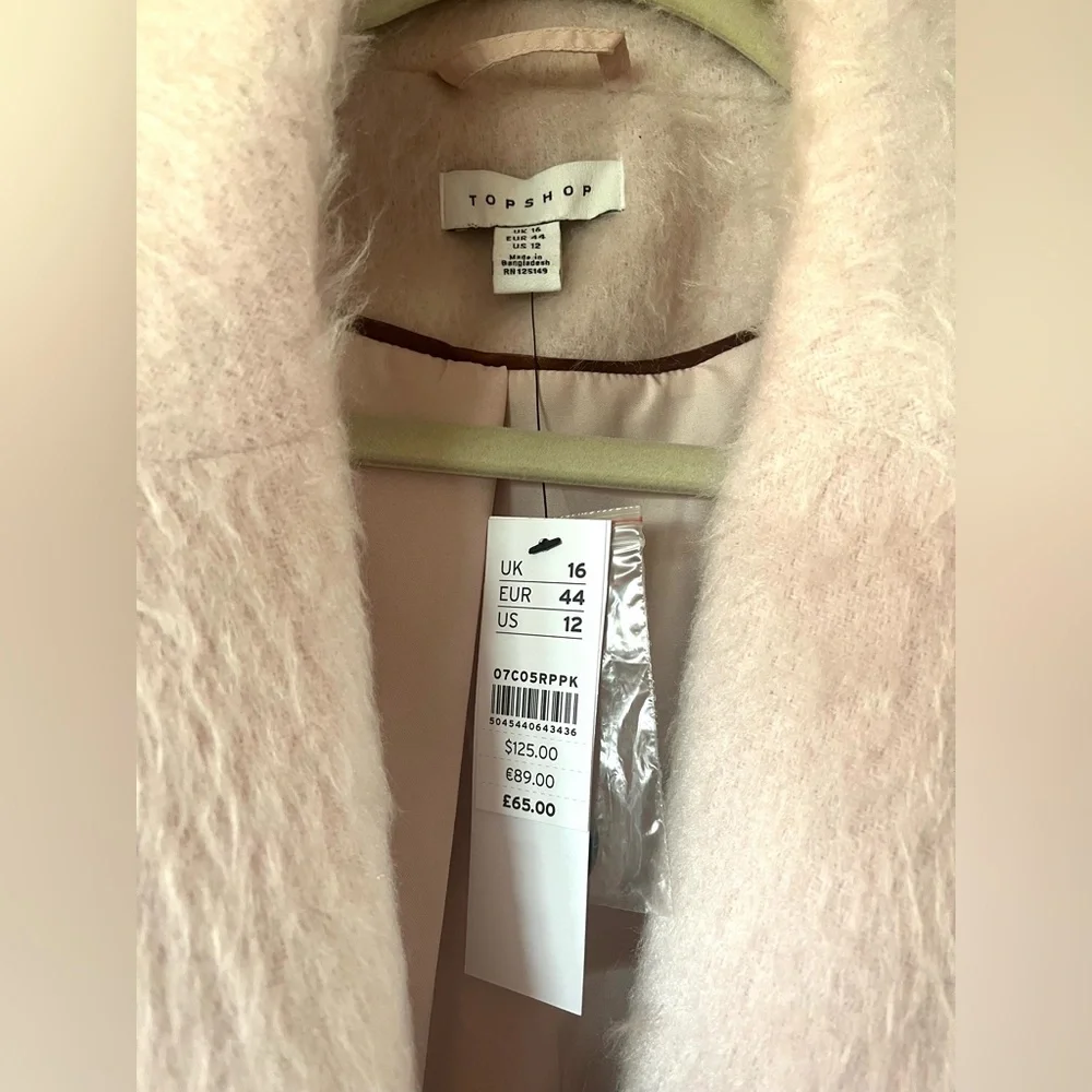 NWT Topshop Blush Coat - Picture 5 of 7